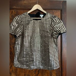 J crew shimmer metallic boxy fit dress top, blouse. Size medium